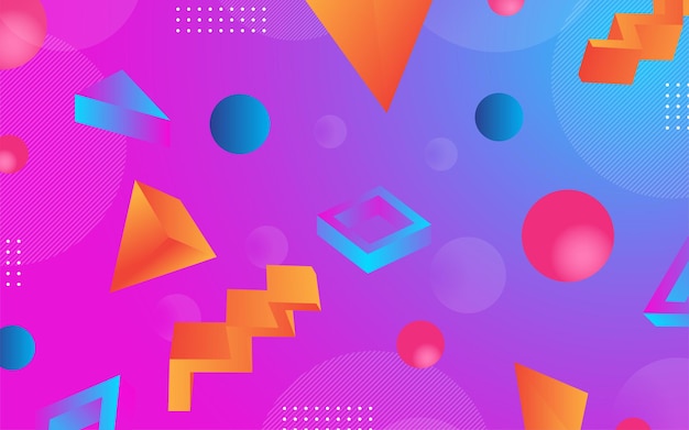 Gradient colorful geometric shape background