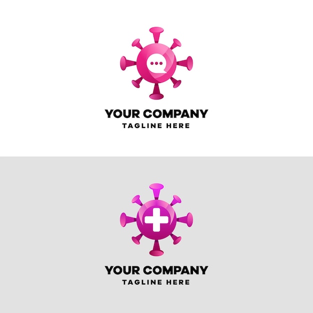 Vector gradient and colorful logo design template
