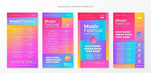 Gradient colorful music festival ig stories