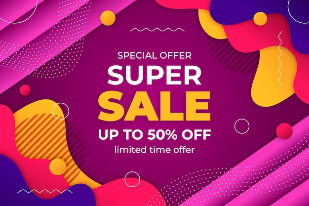 Gradient colorful sale background