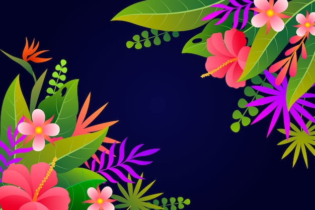 Gradient colorful tropical background