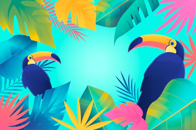 Gradient colorful tropical background