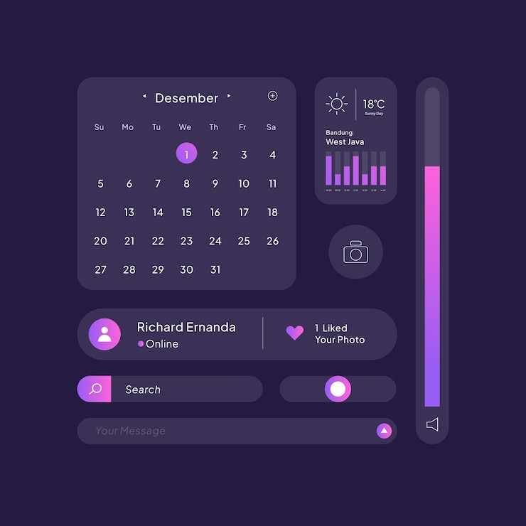 Vector gradient colorful web button set