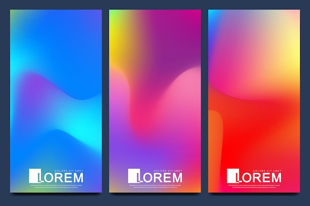 Gradient colors with abstract fluid shapes banners