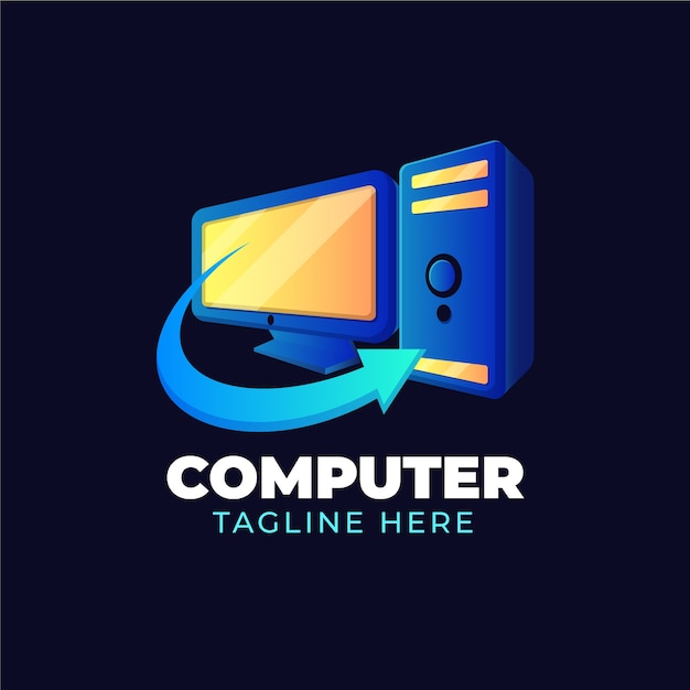 Vector gradient computer logo template