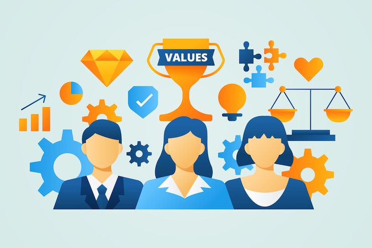Vector gradient core values concept