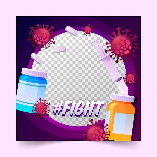 Vector gradient coronavirus facebook frame