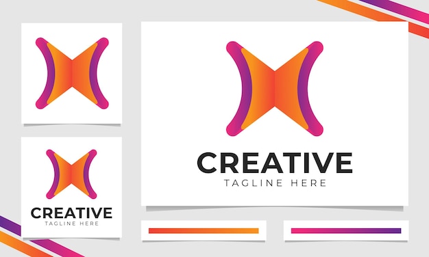 Gradient corporate brand identity x letter logo vector design