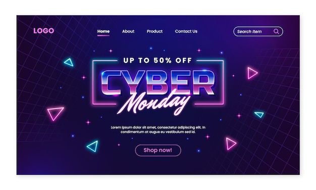 Gradient cyber monday landing page