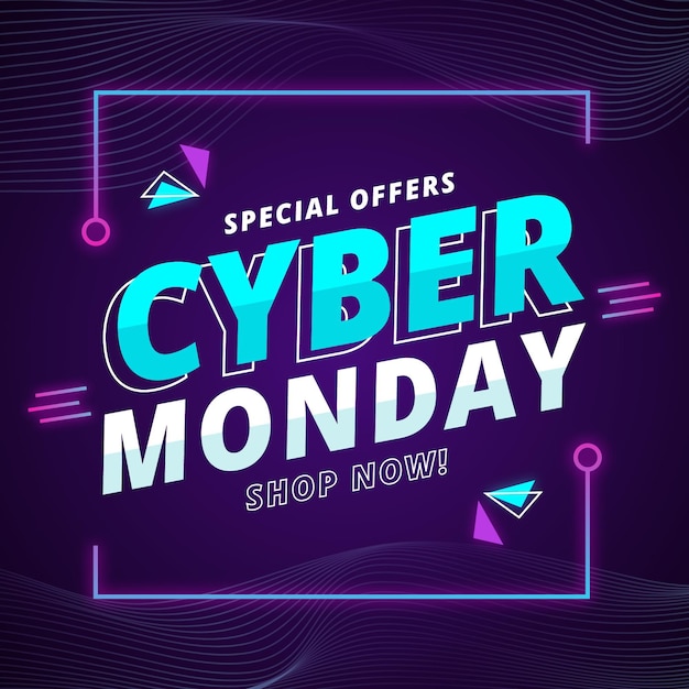 Vector gradient cyber monday sale illustration