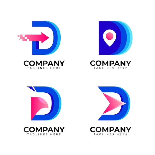 Vector gradient d logo-collectie