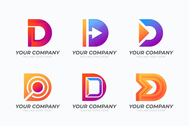 Gradient d logo sjabloonverzameling