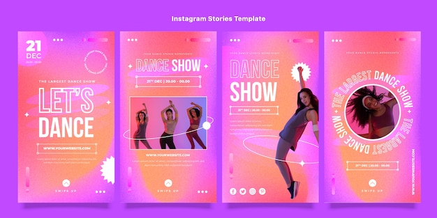 Vector gradient dance show instagram stories