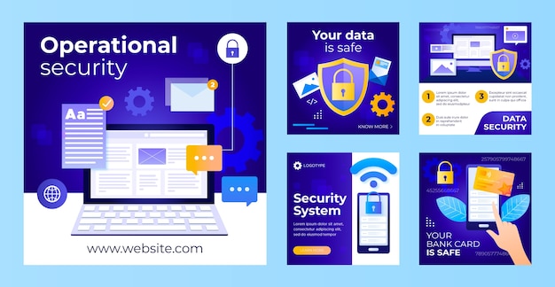 Gradient data privacy instagram post template