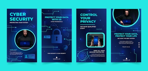 Vector gradient data privacy instagram stories