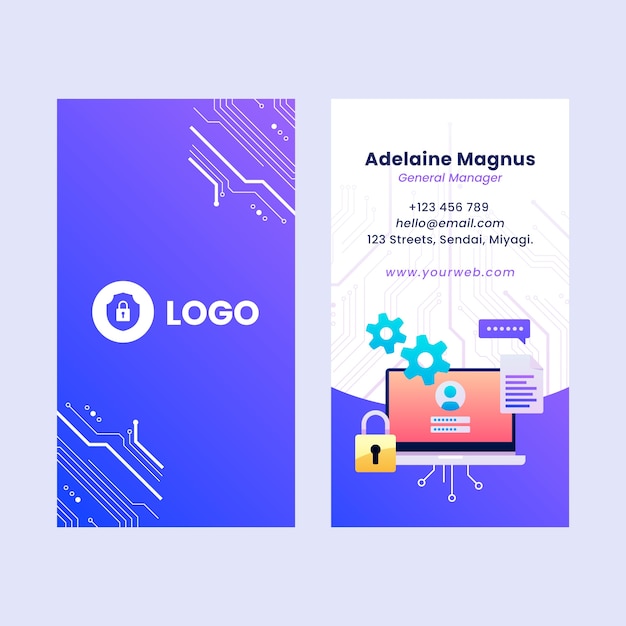 gradient data privacy vertical business card