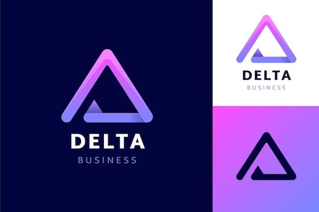 Vector gradient delta logo template