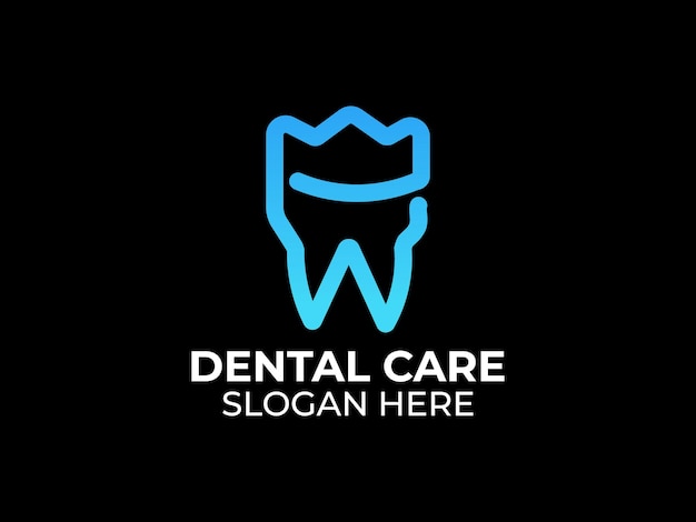 gradient dental care logo design Vector template. icon tooth abstract modern.