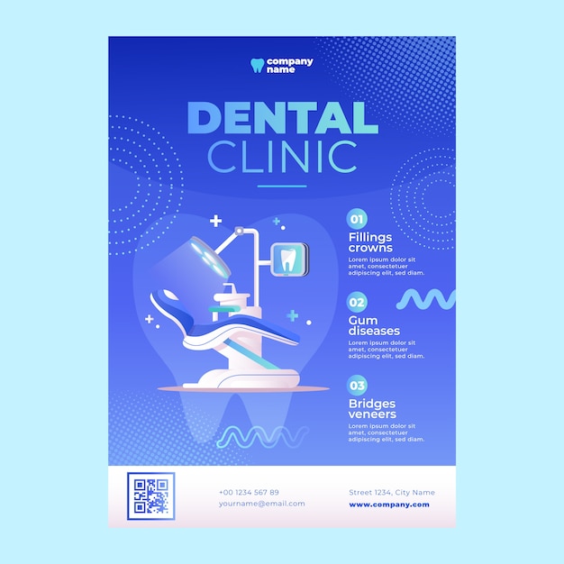 gradient dental clinic design poster template