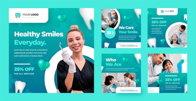 gradient dental clinic instagram posts