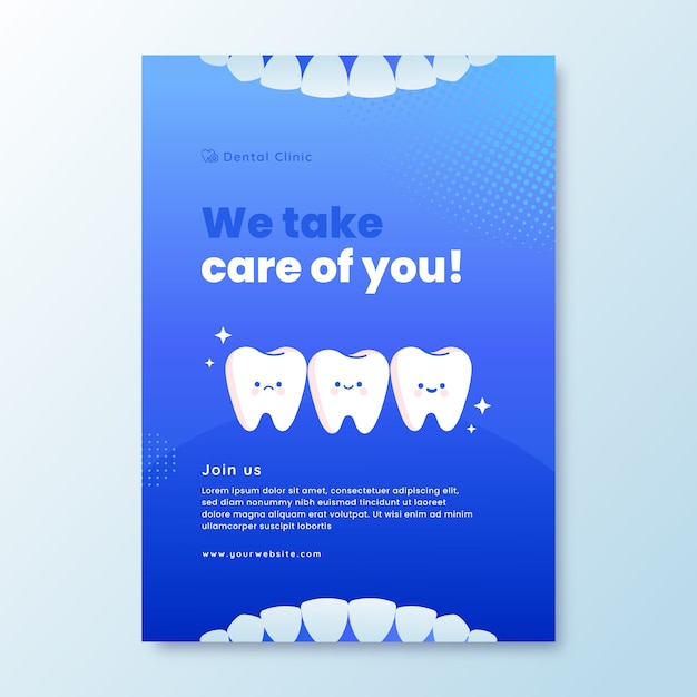 Vector gradient dental flyer template