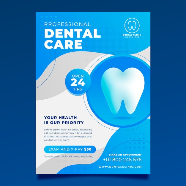 Gradient dental flyer template