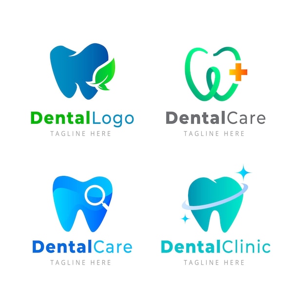 gradient dental logo collection