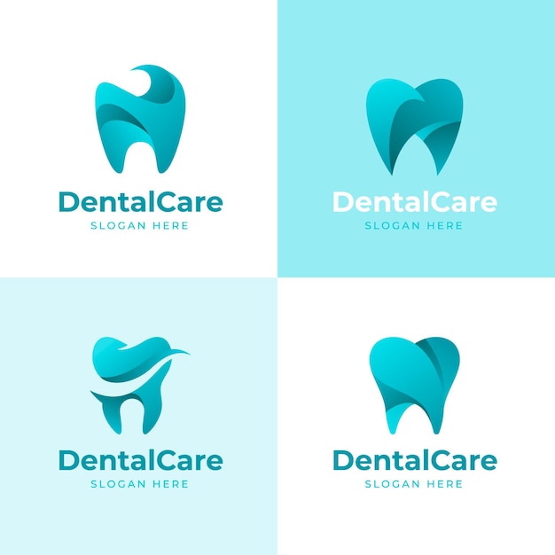 Gradient dental logo template set