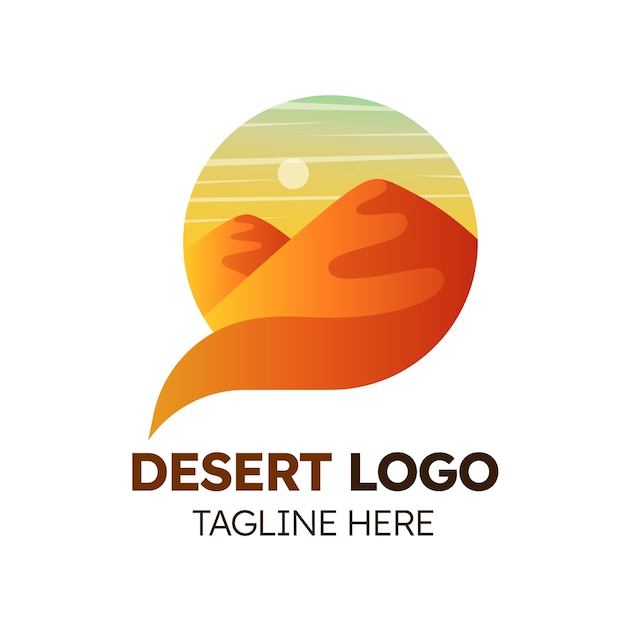 Vettore modello di logo del deserto sfumato