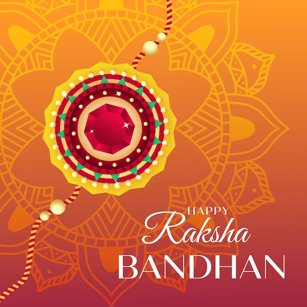 Gradient design raksha bandhan illustration concept