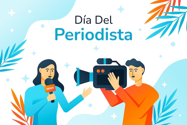 Vector gradient dia del periodista illustration