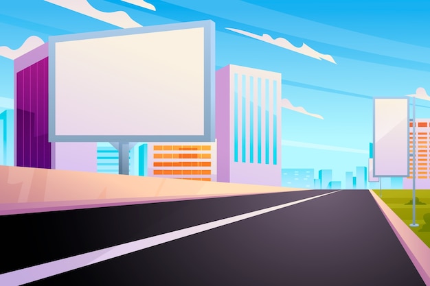 Vector gradient digital signage illustration