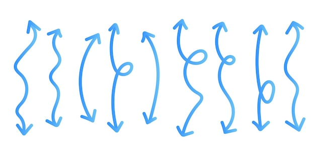 Vector gradient directional arrows collection