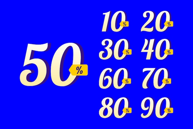 Gradient discount numbers set for sale