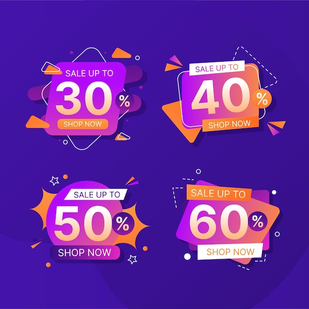 Vector gradient discount numbers set