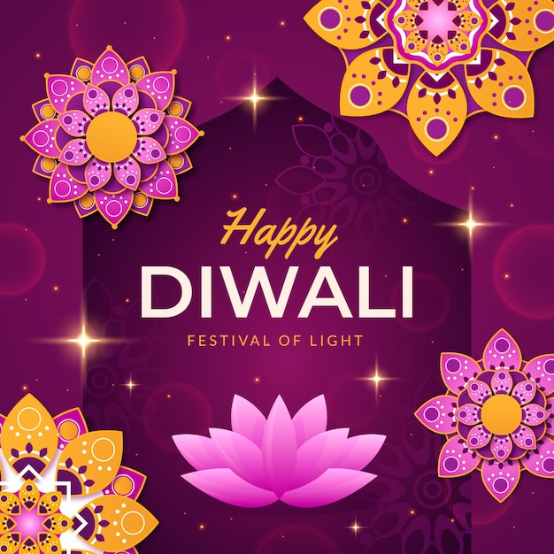 Vector gradient diwali illustration