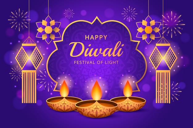 Vettore illustrazione di diwali sfumata