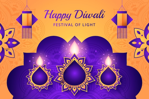 Vector gradient diwali illustration