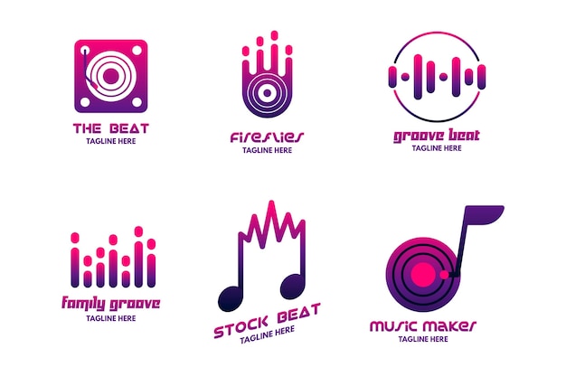 Vector gradient dj logo-collectie