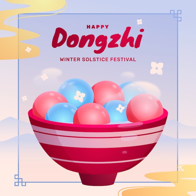 벡터 그라데이션 dongzhi 축제 그림