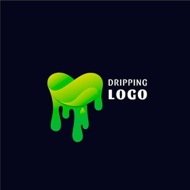 Vector gradient drip logo template