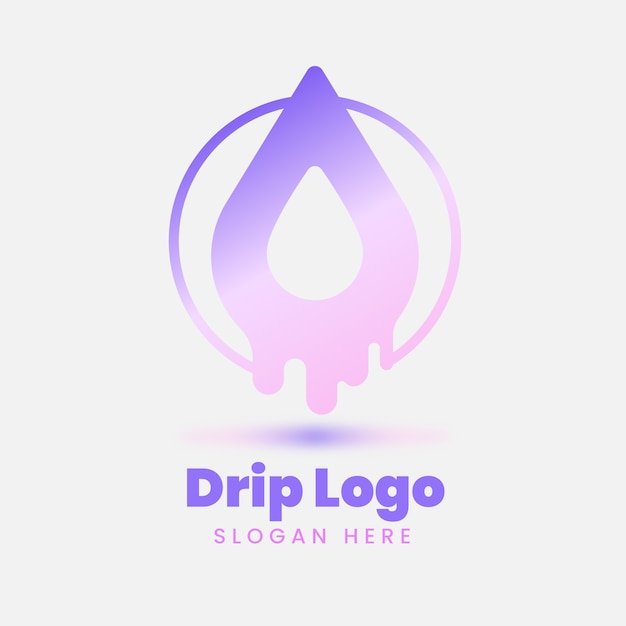 Vector gradient drip logo template