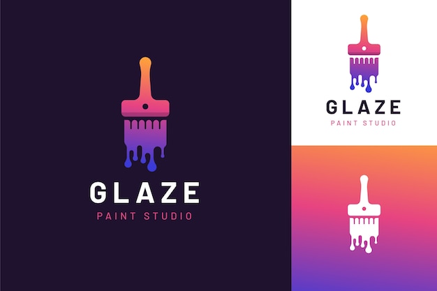 Vector gradient drip logo template