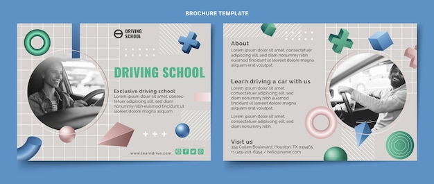 Vector gradient driving school brochure template