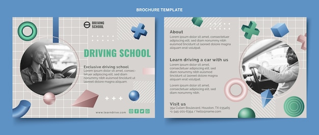 Gradient driving school brochure template