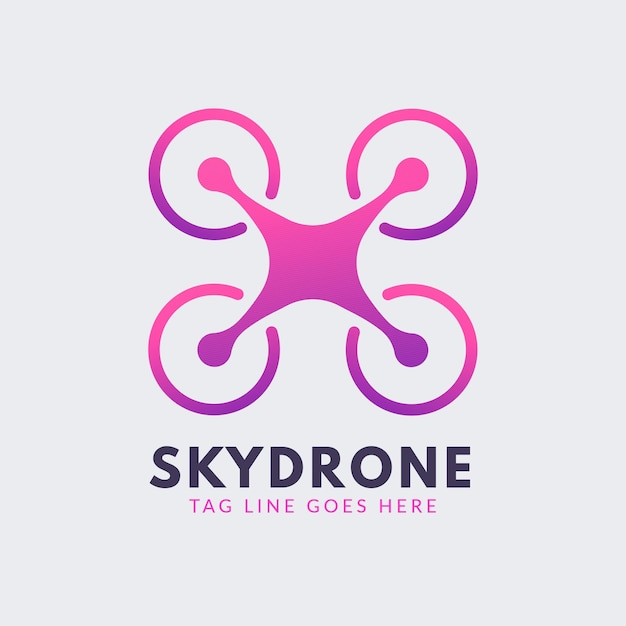 Vector gradient drone logo template