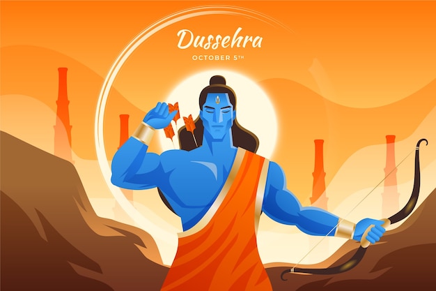 Vector gradient dussehra illustration