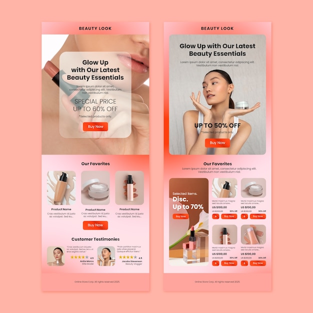 Gradient e-commerce e-mail nieuwsbrief sjabloon