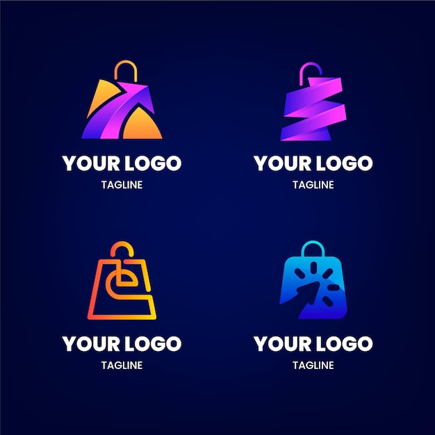 Gradient e-commerce logo collection