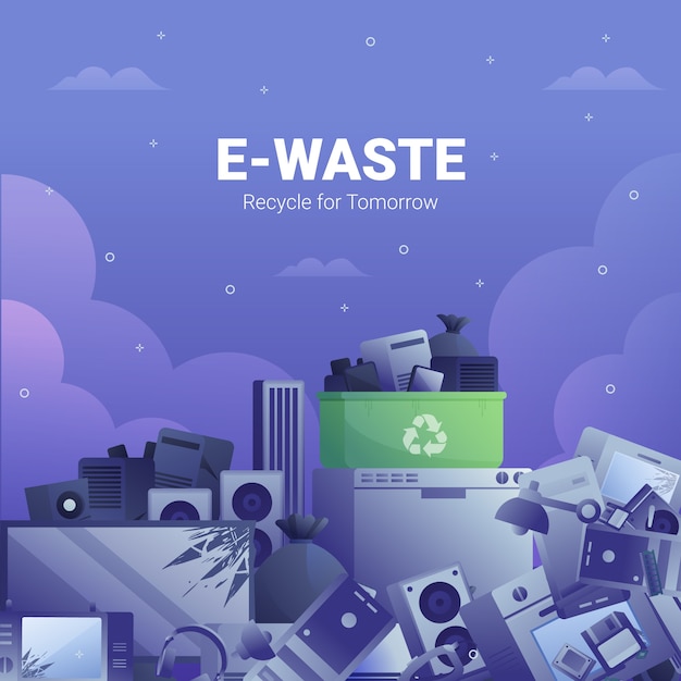 Gradient e-waste illustration